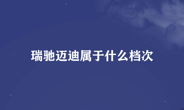 瑞驰迈迪属于什么档次