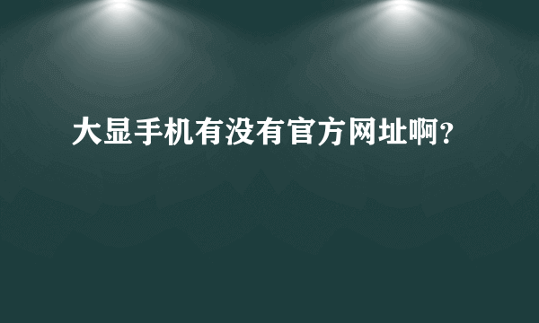 大显手机有没有官方网址啊？