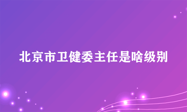 北京市卫健委主任是啥级别