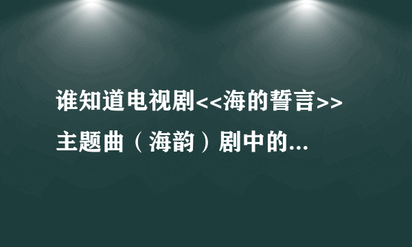 谁知道电视剧<<海的誓言>> 主题曲（海韵）剧中的翻唱版本是谁唱的?