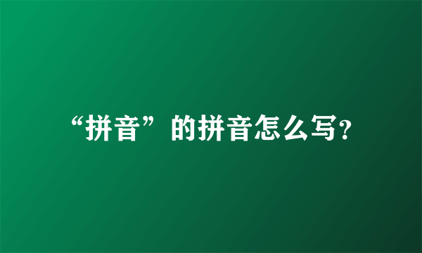 “拼音”的拼音怎么写？