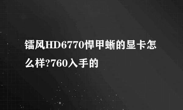 镭风HD6770悍甲蜥的显卡怎么样?760入手的