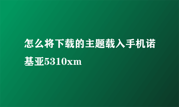 怎么将下载的主题载入手机诺基亚5310xm