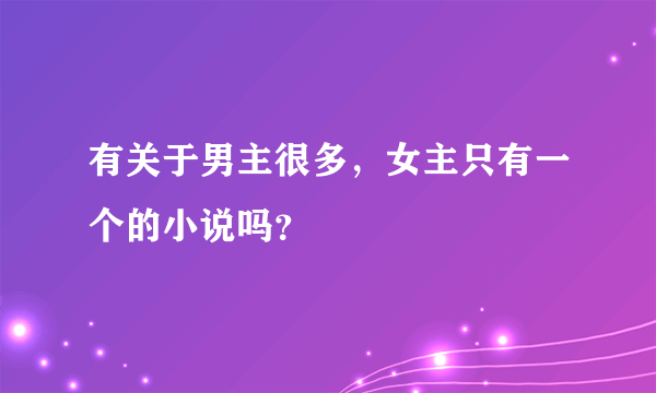 有关于男主很多，女主只有一个的小说吗？