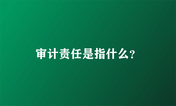 审计责任是指什么？