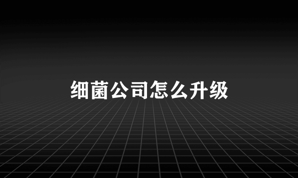 细菌公司怎么升级