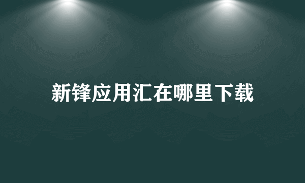 新锋应用汇在哪里下载