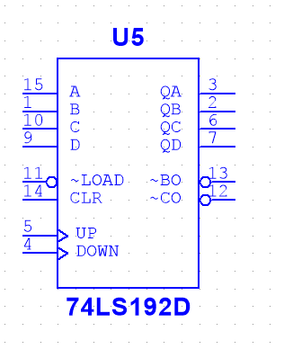 Multisim的74LS192功能表