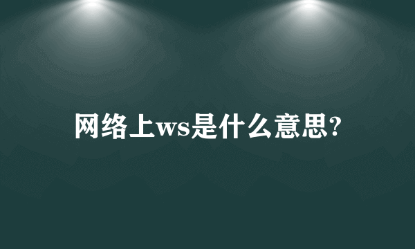 网络上ws是什么意思?