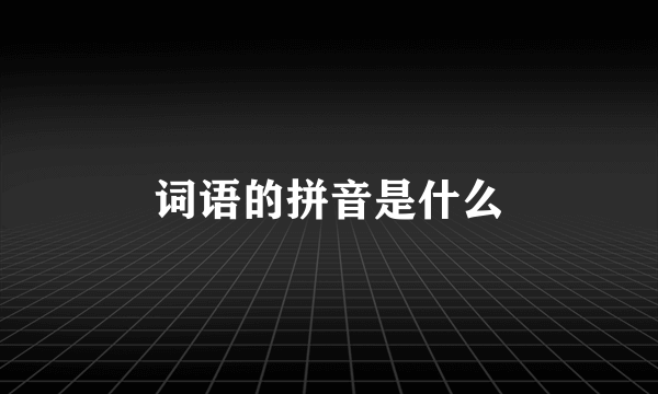 词语的拼音是什么