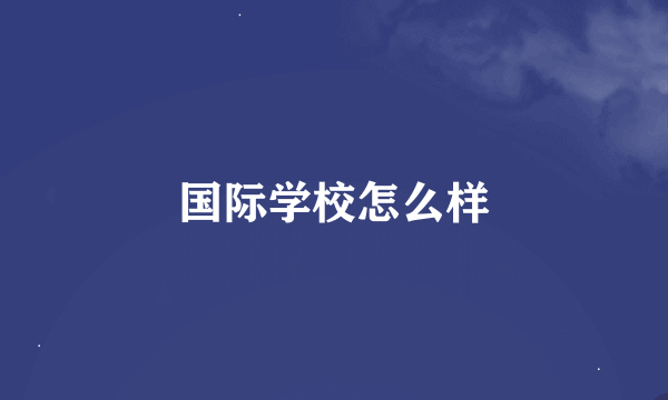 国际学校怎么样