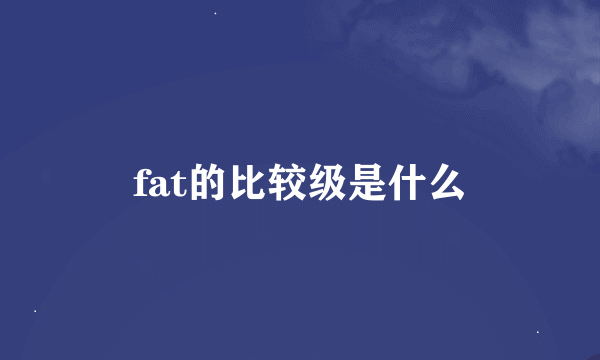 fat的比较级是什么