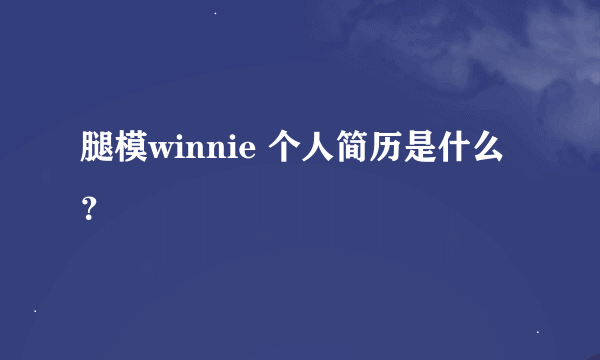 腿模winnie 个人简历是什么？