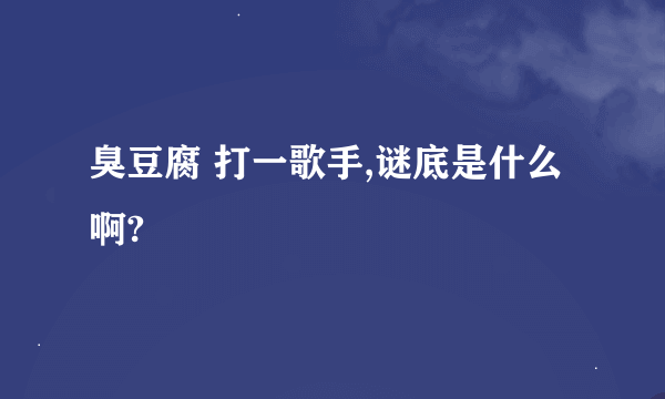 臭豆腐 打一歌手,谜底是什么啊?