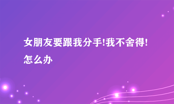 女朋友要跟我分手!我不舍得!怎么办