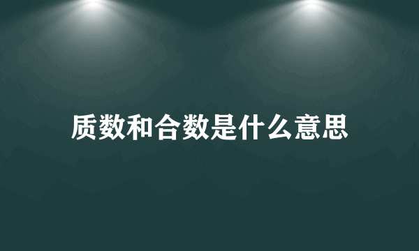 质数和合数是什么意思