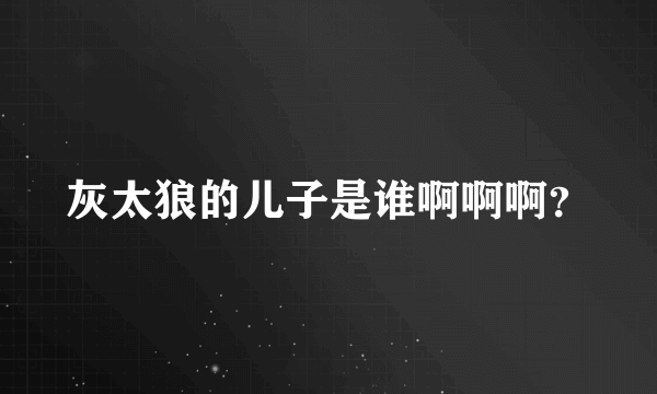 灰太狼的儿子是谁啊啊啊？