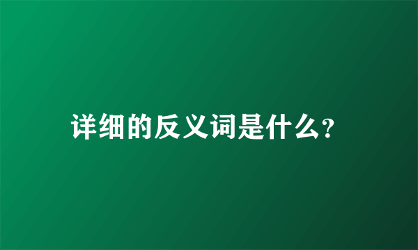 详细的反义词是什么？