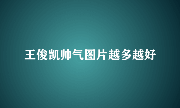 王俊凯帅气图片越多越好