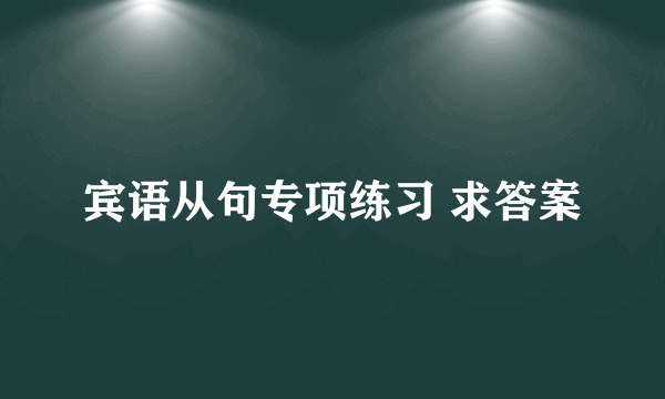 宾语从句专项练习 求答案