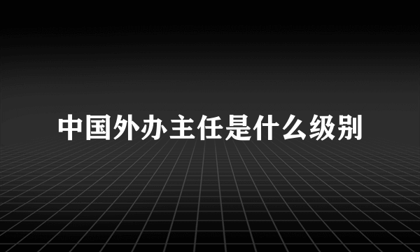 中国外办主任是什么级别