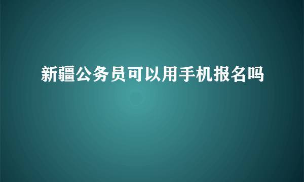 新疆公务员可以用手机报名吗