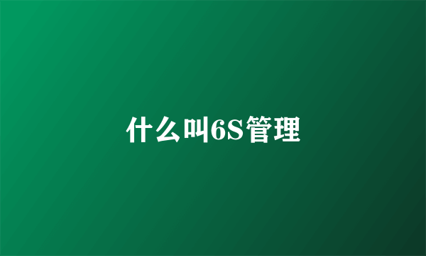 什么叫6S管理