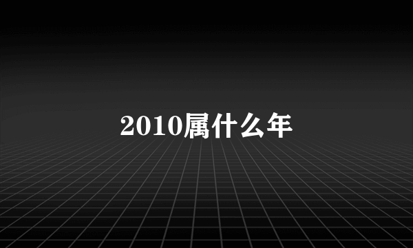 2010属什么年