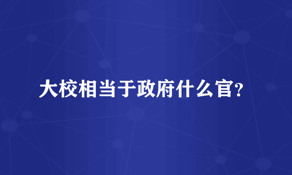 大校相当于政府什么官？