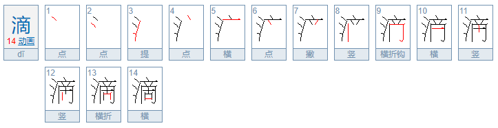 “滴”的组词有哪些？