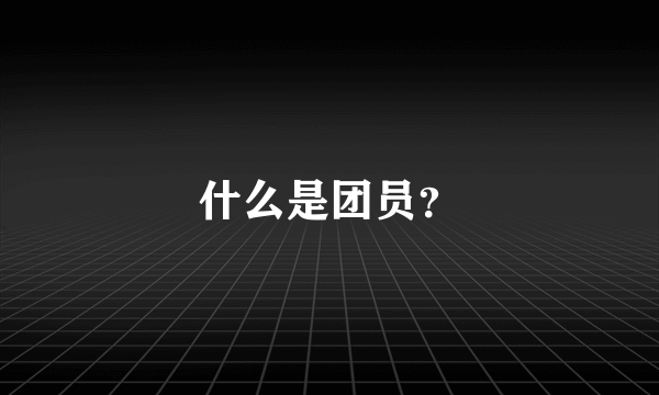 什么是团员？