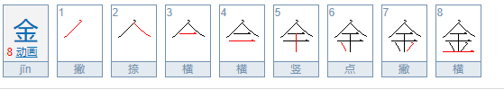 金字头的笔画怎么写？