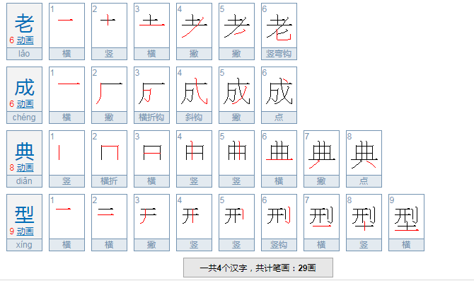 型的成语有哪些？