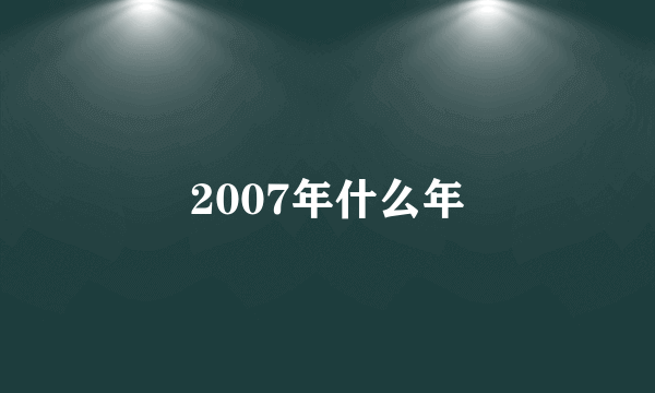 2007年什么年