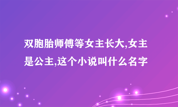 双胞胎师傅等女主长大,女主是公主,这个小说叫什么名字