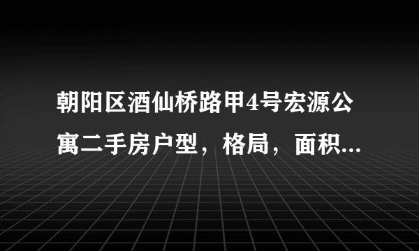 朝阳区酒仙桥路甲4号宏源公寓二手房户型，格局，面积，楼层简介。