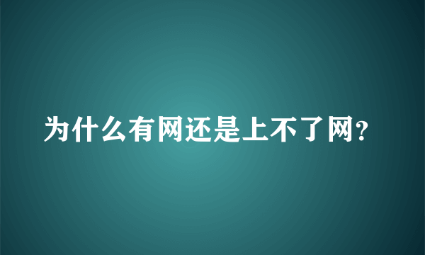 为什么有网还是上不了网？