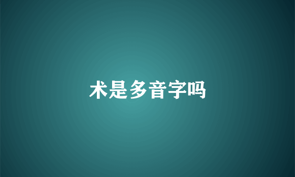 术是多音字吗