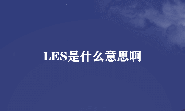 LES是什么意思啊