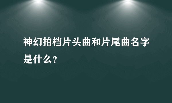 神幻拍档片头曲和片尾曲名字是什么？