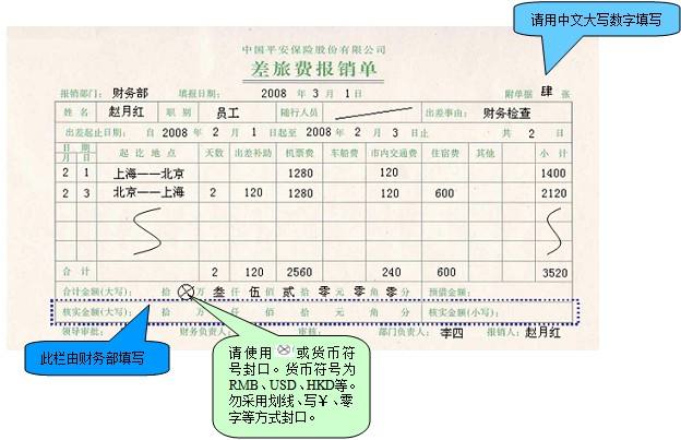 费用报销单怎么填写？