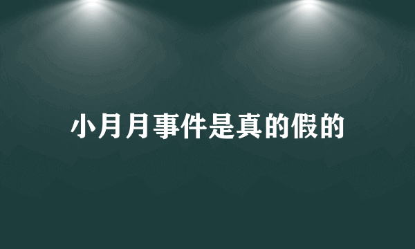 小月月事件是真的假的