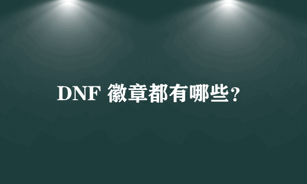 DNF 徽章都有哪些？