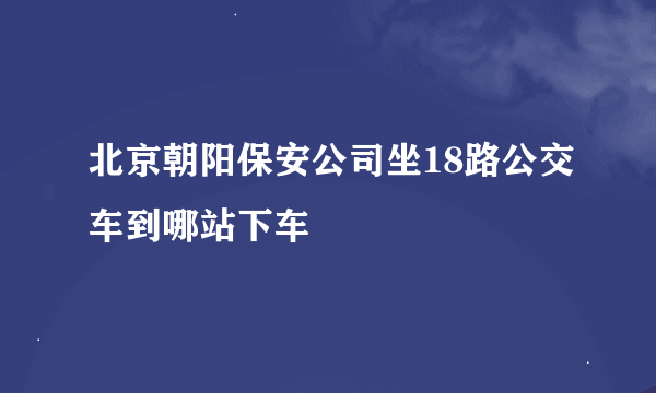 北京朝阳保安公司坐18路公交车到哪站下车