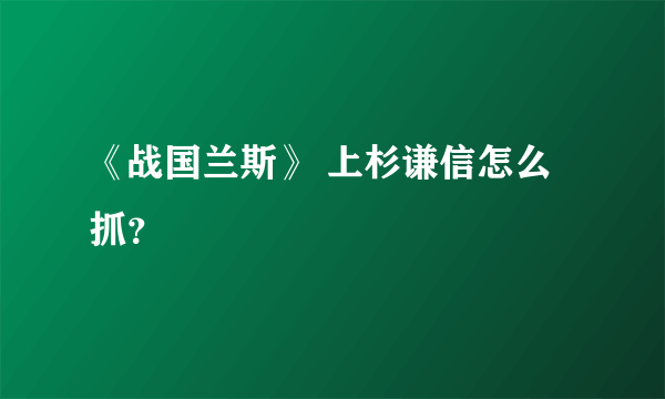 《战国兰斯》 上杉谦信怎么抓？