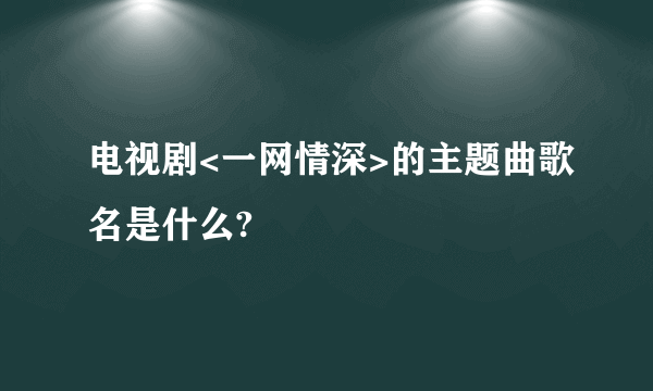 电视剧<一网情深>的主题曲歌名是什么?