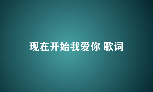 现在开始我爱你 歌词