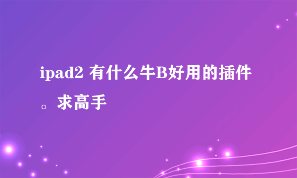 ipad2 有什么牛B好用的插件。求高手