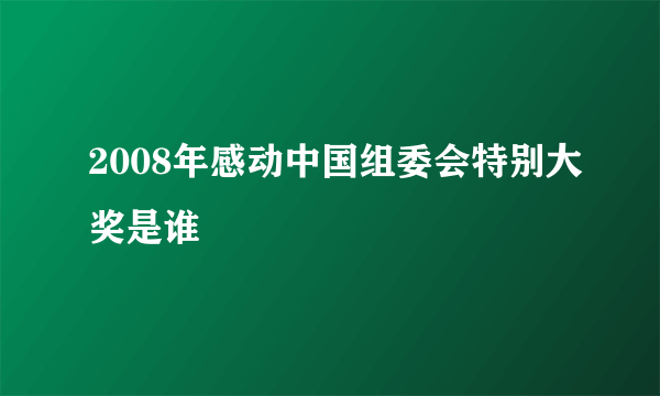 2008年感动中国组委会特别大奖是谁