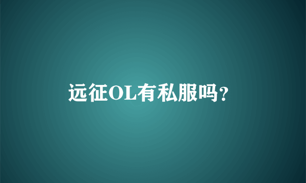 远征OL有私服吗？